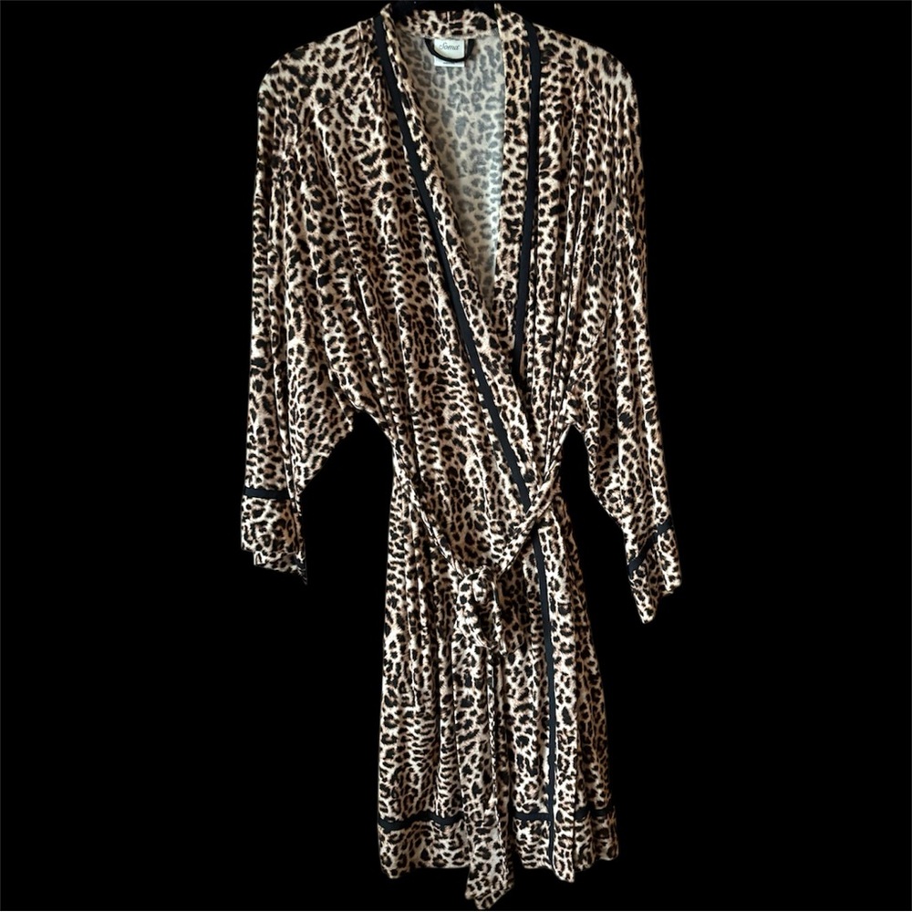 EUC Soma Cool Nights Leopard Print Animal Primt Women's Robe